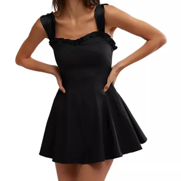 free people mini black dress Free People Tabby Mini Dress main image 1
